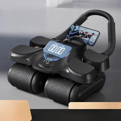 Automatic Rebound Four-Wheel Abdominal Roll Thin Belly Exercise Equipment for Men Women Household Fitness Elbow for Ab Roller