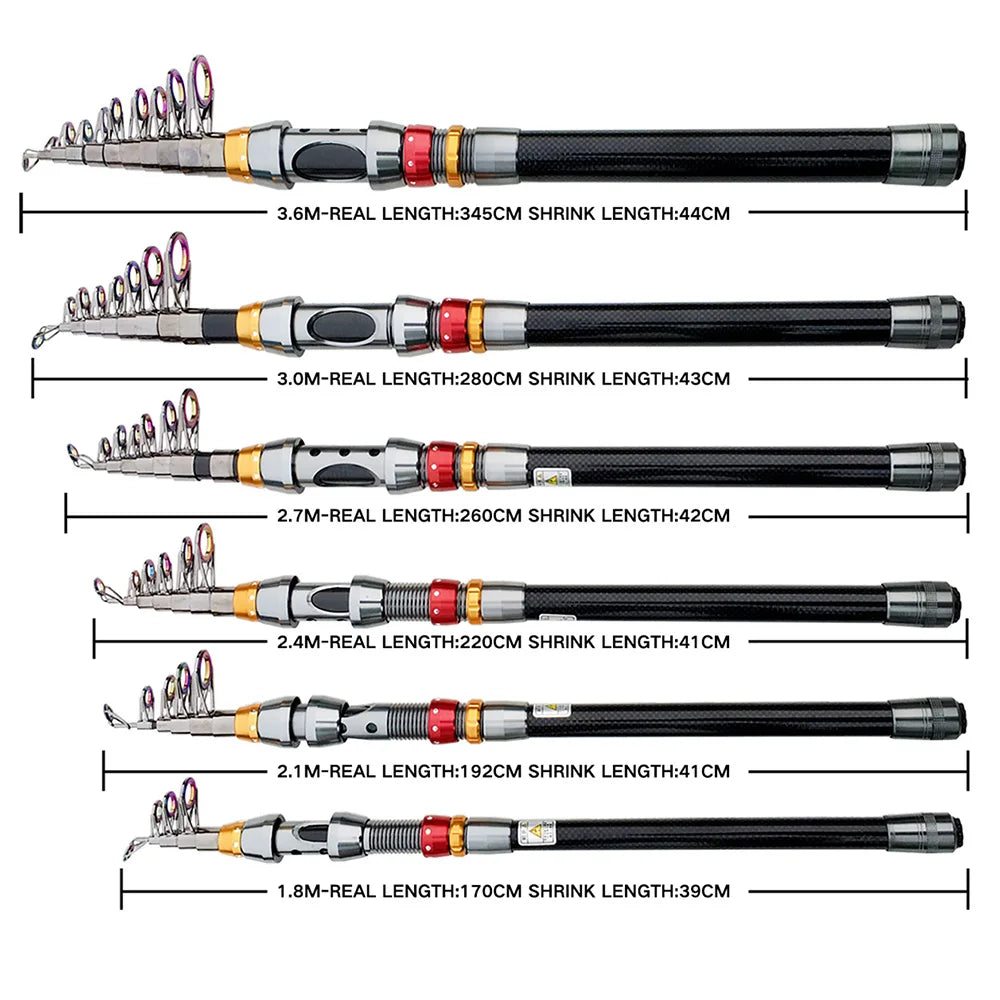 Telescopic Fishing Rod Combo and Reel Kit Spinning Fishing Reel Gear Pole Set Fishing Reel and Rod