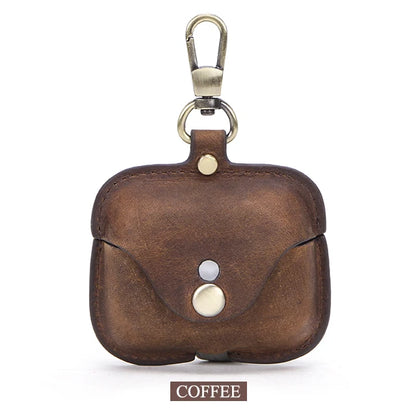 Retro Genuine Leather Cover for AirPods Pro Case Funda Airpod Pro чехол Bluetooth Wireless Headphones Charging Box Luxury