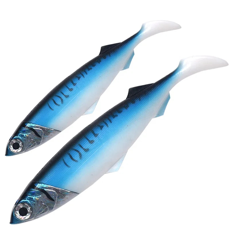 26cm/33cm Ocean Boat Sea Fishing Large  Simulate  Artificial Baits Rubber Mackerel Soft Plastic Jig Heads  Soft Fishing Lure