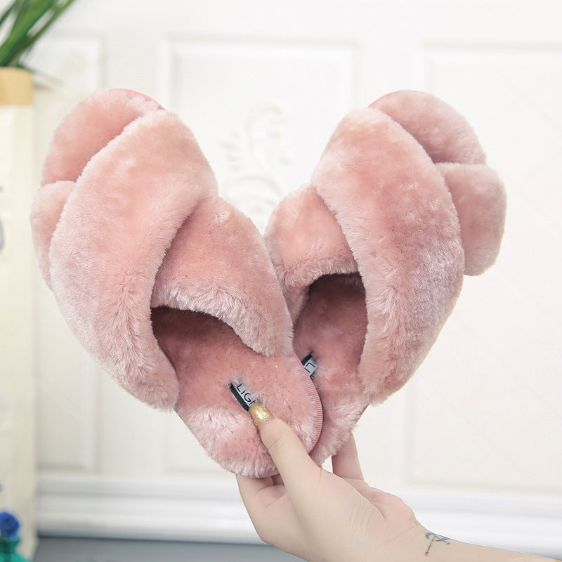 2021 New Winter Indoor Children Kids Ladies Home Soft Shoes Fashion Fur Slippers for Women