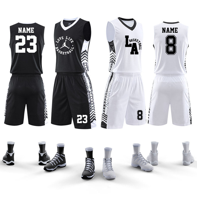In Stock QUICK DRY 100% Polyester Basketball Wear Wholesale  T-Shirt and Pants