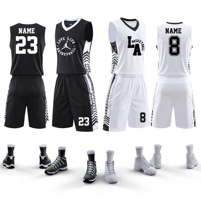 In Stock QUICK DRY 100% Polyester Basketball Wear Wholesale  T-Shirt and Pants
