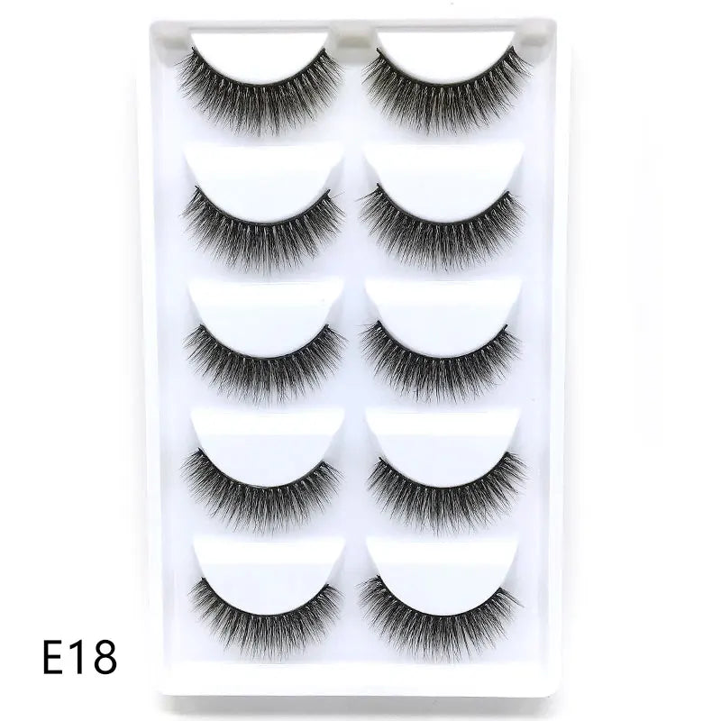 5 Pairs Multipack Faux 3D Mink Hair False Eyelashes Handmade Fluffy Long Lashes Nature Long Eye Makeup Tools Eye Lashes H13/S19