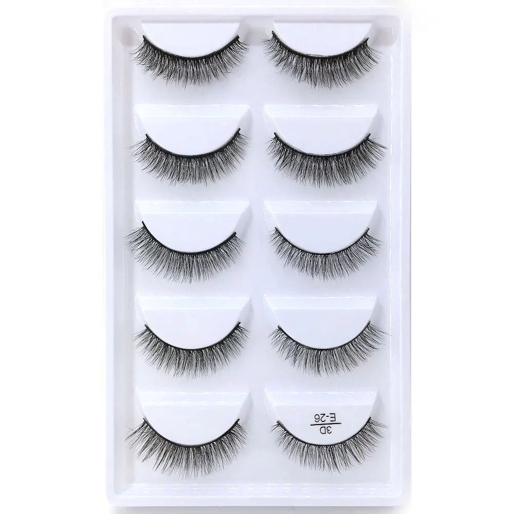 5 Pairs Multipack Faux 3D Mink Hair False Eyelashes Handmade Fluffy Long Lashes Nature Long Eye Makeup Tools Eye Lashes H13/S19