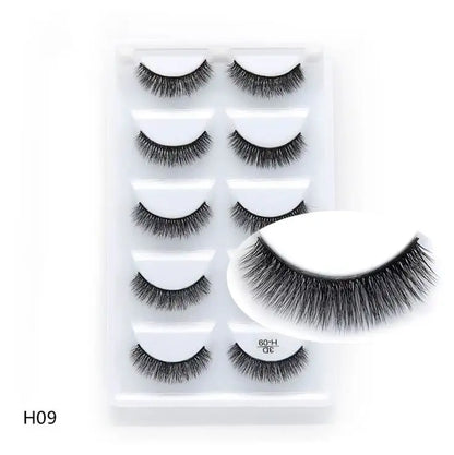 5 Pairs Multipack Faux 3D Mink Hair False Eyelashes Handmade Fluffy Long Lashes Nature Long Eye Makeup Tools Eye Lashes H13/S19