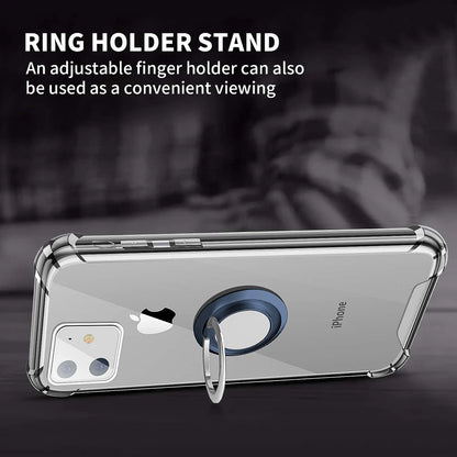 Ring Holder Shockproof Soft TPU Back Case for iPhone 16 17 15 14 SE 3 2nd 2020 12 13 Mini 11 Pro Max X XR XS 5 6 7 8 Plus