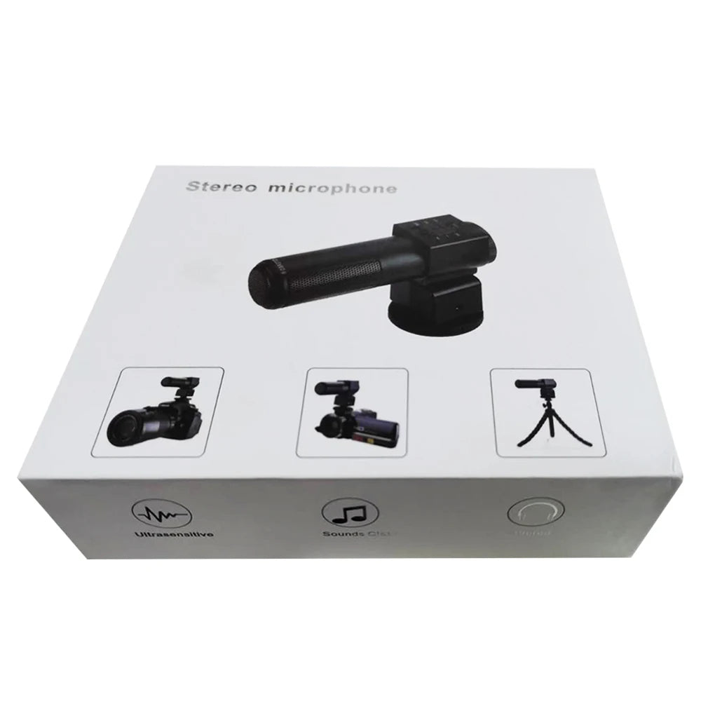 KOMERY Camera and Video Microphone Professional Studio Digital Video Stereo Recording 3.5mm Microphones for Camera for Canon
