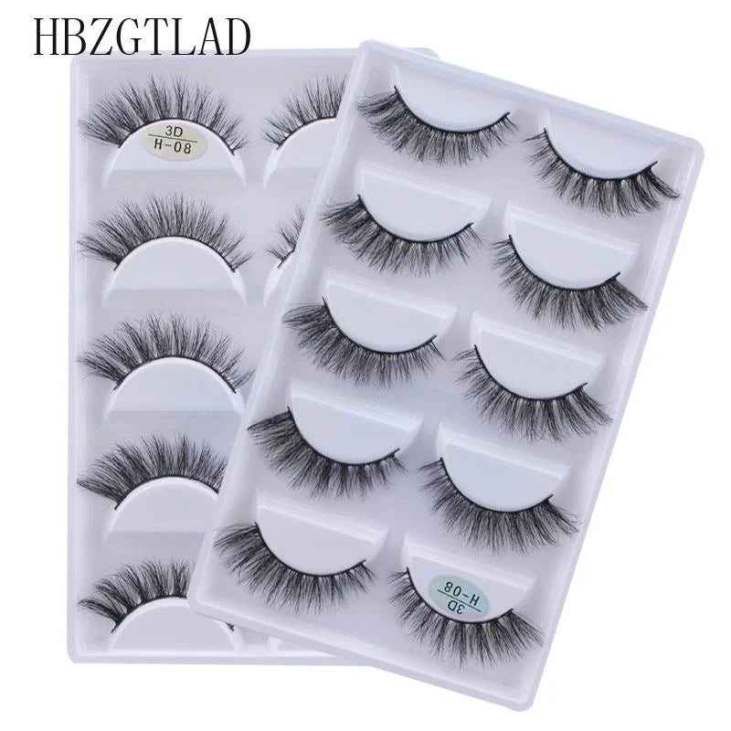 5 Pairs Multipack Faux 3D Mink Hair False Eyelashes Handmade Fluffy Long Lashes Nature Long Eye Makeup Tools Eye Lashes H13/S19