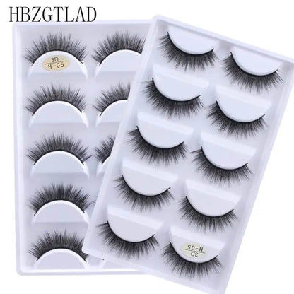 5 Pairs Multipack Faux 3D Mink Hair False Eyelashes Handmade Fluffy Long Lashes Nature Long Eye Makeup Tools Eye Lashes H13/S19