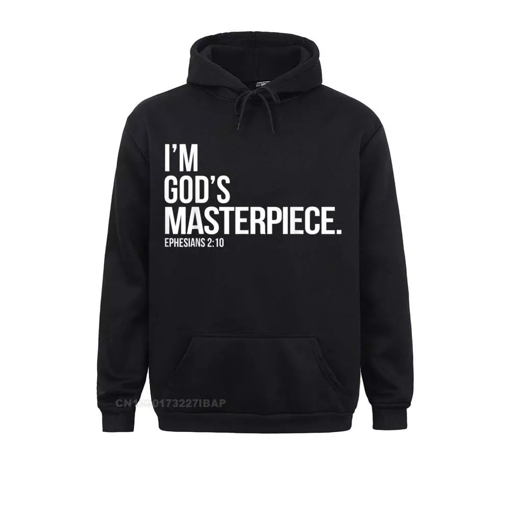 I'm God's Masterpiece Bible Scripture Christian Hooded Pullover Holiday for Men Hoodies Slim Fit Clothes Fashionable