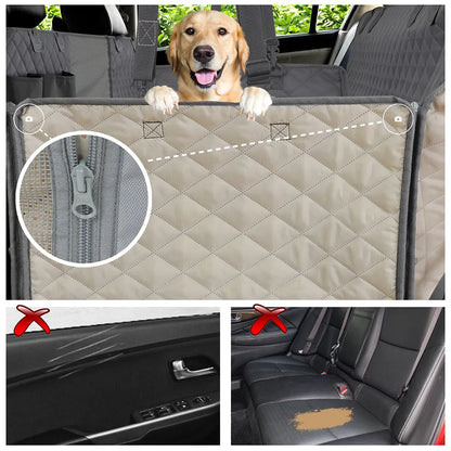 PETRAVEL Dog Car Seat Cover Waterproof Pet Travel Dog Carrier Hammock Car Rear Back Seat Protector Mat Safety Carrier for Dogs