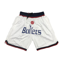 Embroidery Basketball Shorts Retro Sweat Vintage Bulls Magic Heat All Star Basketball Wear Shorts Zipper Pockets Just Men Don