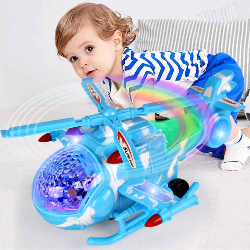 Electric Universal Colorful Music Fighter Model Toy Children's Plane Airplanes Helicopter Toys for Kids
