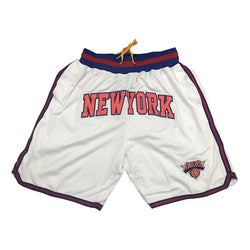 Embroidery Basketball Shorts Retro Sweat Vintage Bulls Magic Heat All Star Basketball Wear Shorts Zipper Pockets Just Men Don