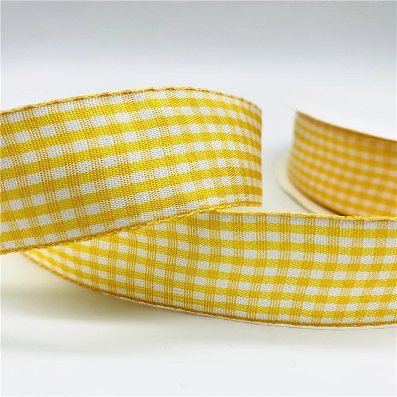 5yards/Lot 25mm Plaid Ribbon Christmas Decor Ribbon for Handmade Design Christmas Decoration DIY Gift Wrapping