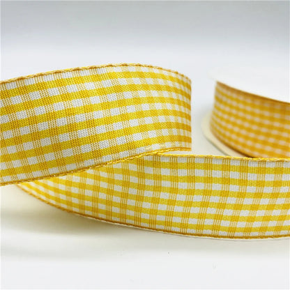 5yards/Lot 25mm Plaid Ribbon Christmas Decor Ribbon for Handmade Design Christmas Decoration DIY Gift Wrapping