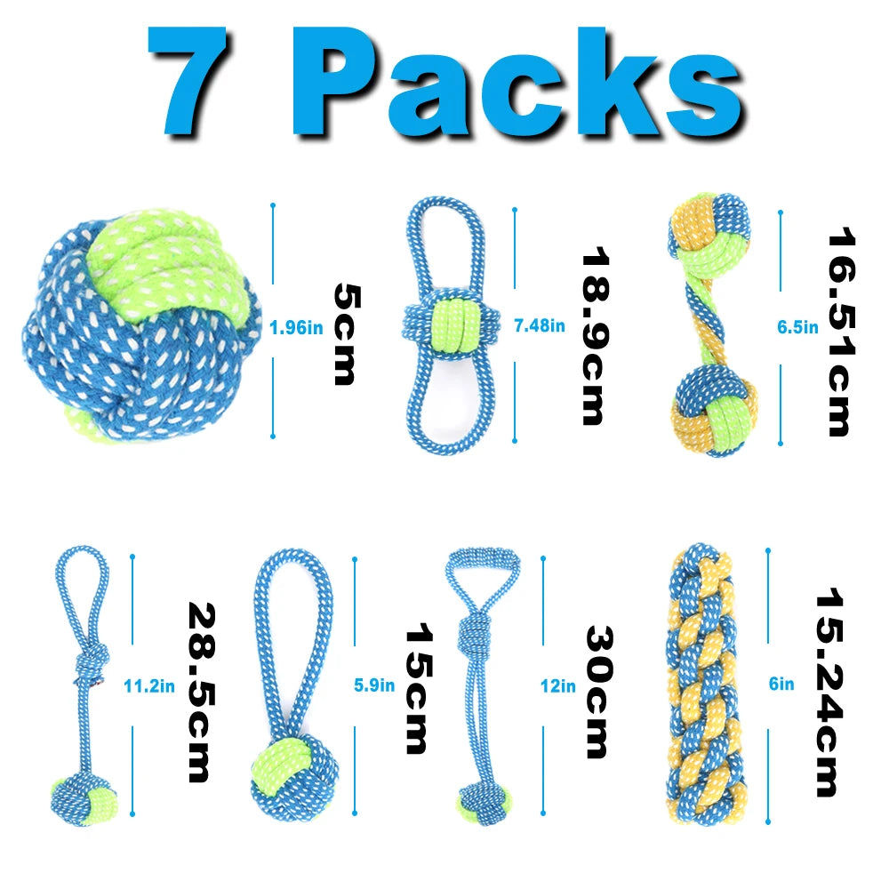 12Pcs Large Dog Toy Sets Chew Rope Toys for Dog Chewing Toys for Dog Outdoor Teeth Clean Toy for Big Dogs Juguete Para Perros