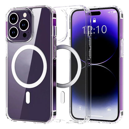 Us Stock Luxury Shockproof Clear Transparent Silicone Phone Case for Iphone 16 Support Wireless Charging Magnetic Back Cover