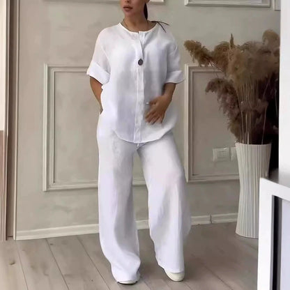 Fashion Women Cotton 2 Piece Set Long Sleeve