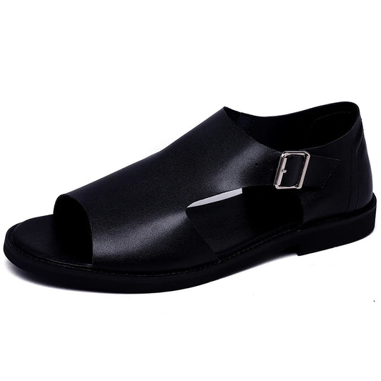 Genuine Leather Men's Shoes Summer Men's Casual Sandals Fashion Ventilate Men Sandals New Style Driving Shoes