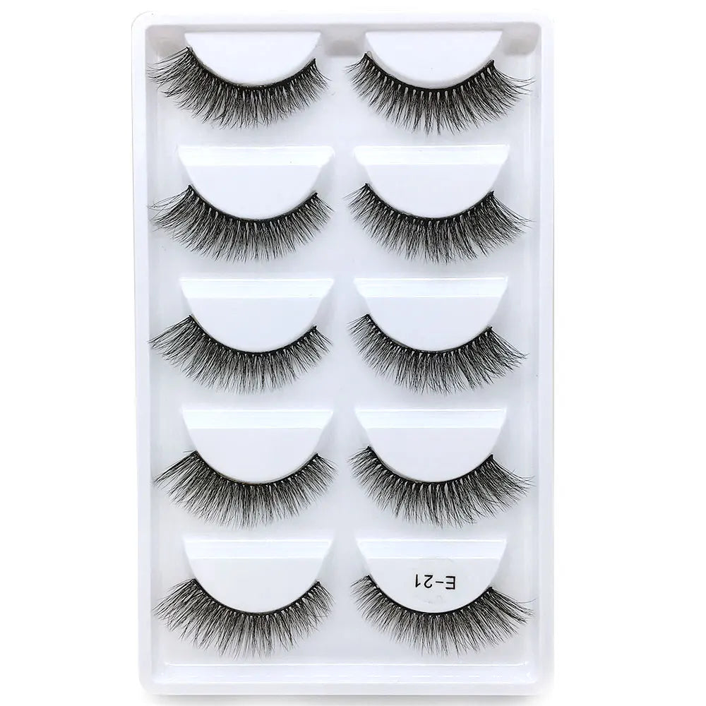 5 Pairs Multipack Faux 3D Mink Hair False Eyelashes Handmade Fluffy Long Lashes Nature Long Eye Makeup Tools Eye Lashes H13/S19