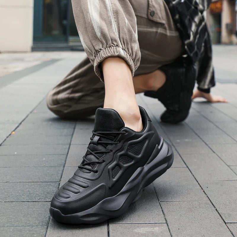 New Men's Breathable Sneakers Elevator Shoes Invisible Inner Height Increasing 7CM Summer Tennis Men Sports Shoes Heighten Shoes