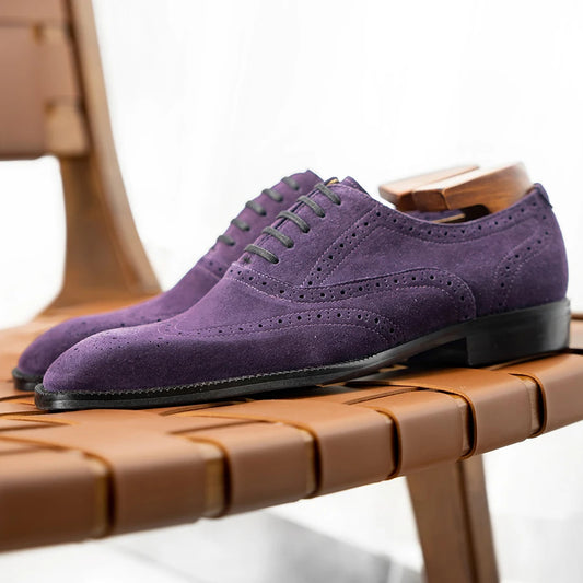 2024 New High End Men's Genuine Leather Men's Shoes Square Head  Carved Leather Shoes Men's Business Dress Oxford Shoes