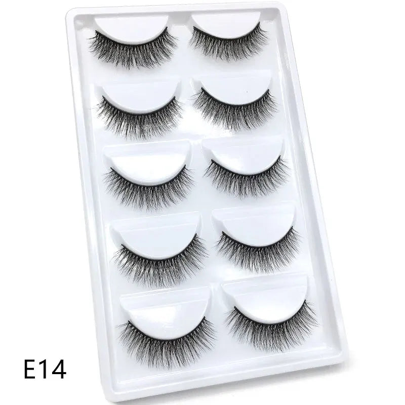 5 Pairs Multipack Faux 3D Mink Hair False Eyelashes Handmade Fluffy Long Lashes Nature Long Eye Makeup Tools Eye Lashes H13/S19