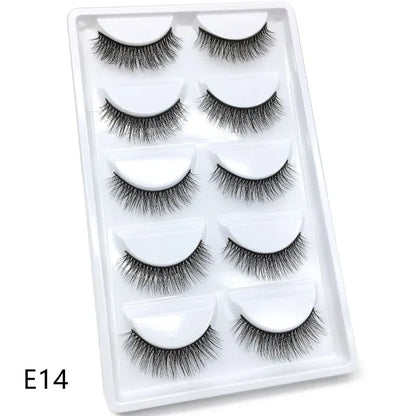 5 Pairs Multipack Faux 3D Mink Hair False Eyelashes Handmade Fluffy Long Lashes Nature Long Eye Makeup Tools Eye Lashes H13/S19