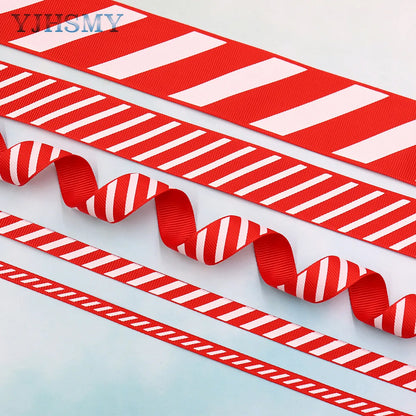 Christmas Ribbon Red White Stripes 5 Yards, Red White Candy Cane, Garland, Gifts, Wrapping, Wreaths, Bows