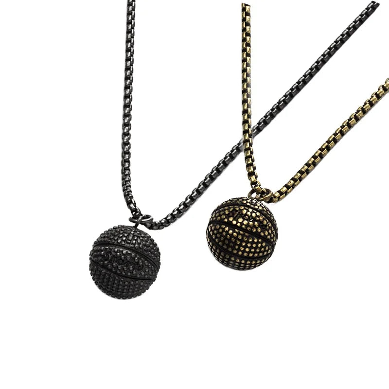 Craft Wolf Stainless Steel Jewelry Men Basketball Shape Necklace