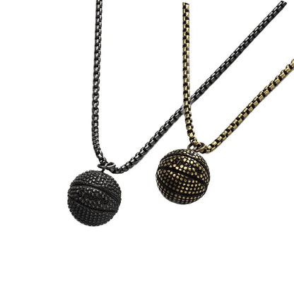Craft Wolf Stainless Steel Jewelry Men Basketball Shape Necklace