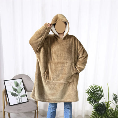 Sublimation Winter Pajamas Warm Hooded Blankets Wearable Blanket Oodie Oversized Hoodie Sherpa Custom Blanket Hoodie Oversized