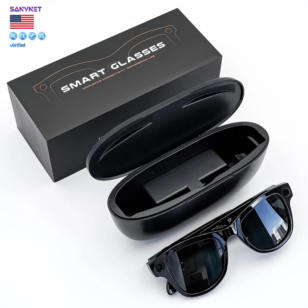 US Stock GS5 MAX AI Smart Glasses 8MP Camera GPT Translation Charging Case Wifi Transfer Music Palayer Smart Sunglasses 2026