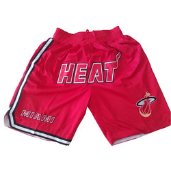 Embroidery Basketball Shorts Retro Sweat Vintage Bulls Magic Heat All Star Basketball Wear Shorts Zipper Pockets Just Men Don