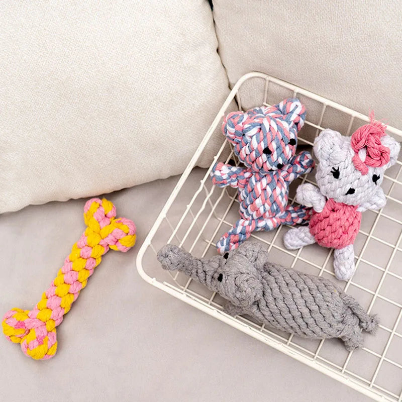 1pcs Bite Resistant Pet Dog Chew Toys for Small Dogs Cleaning Teeth Puppy Dog Rope Knot Ball Toy Playing Animals Dogs Toys Pets