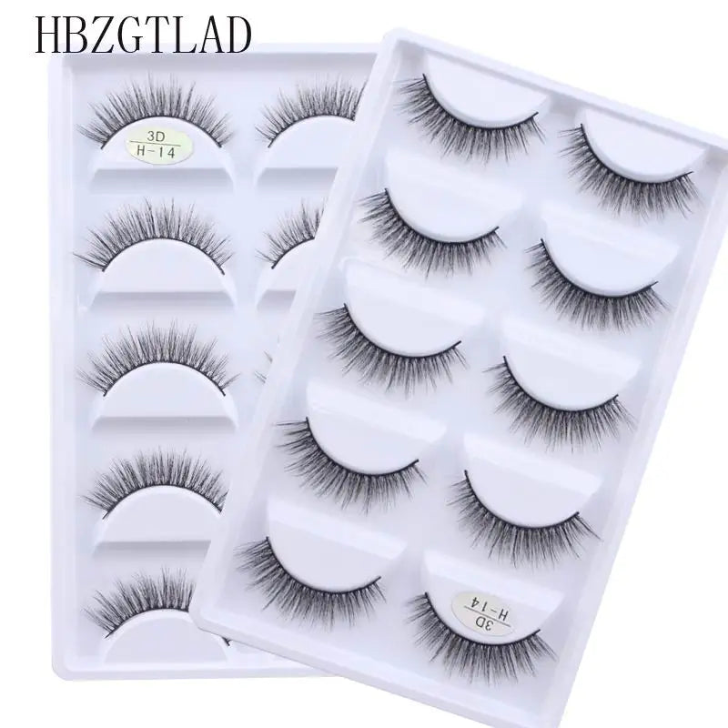 5 Pairs Multipack Faux 3D Mink Hair False Eyelashes Handmade Fluffy Long Lashes Nature Long Eye Makeup Tools Eye Lashes H13/S19
