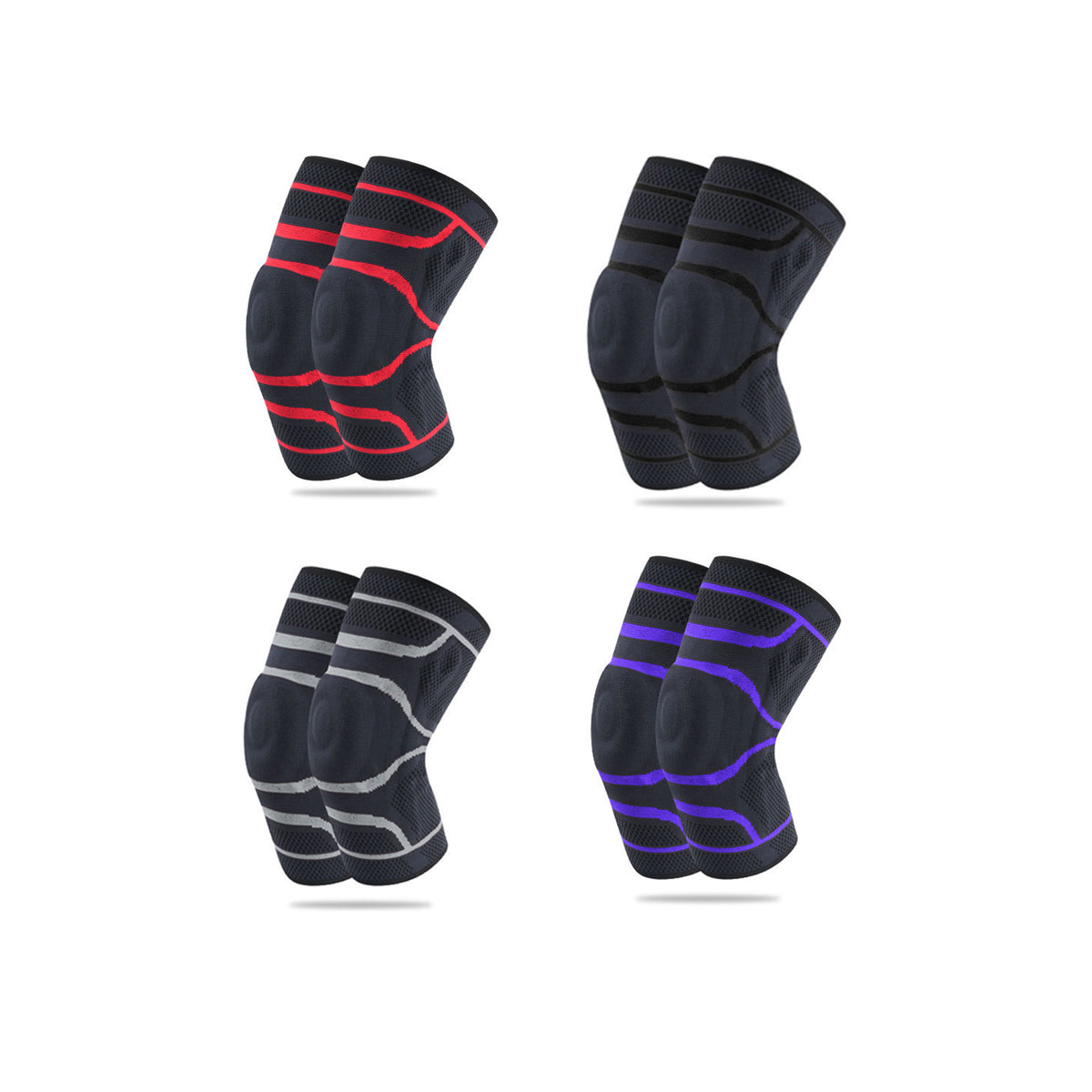 Custom Logo Breathable Basketball Athletic Sports Running Jogging Climbing Compression Silicone Knee Pad