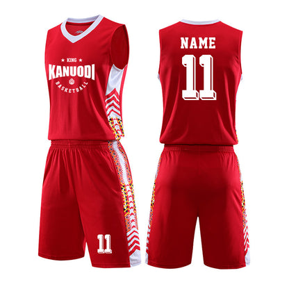 In Stock QUICK DRY 100% Polyester Basketball Wear Wholesale  T-Shirt and Pants