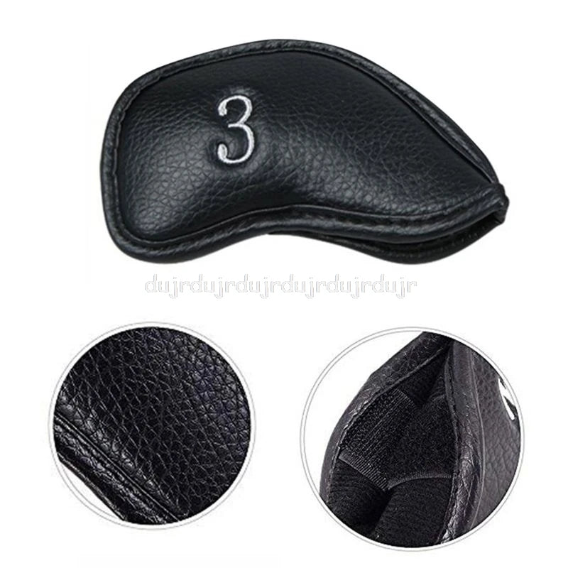 9/10/12Pcs Portable PU Golf Club Iron Head