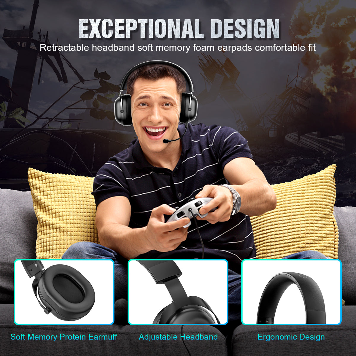 Dropshipping ONIKUMA X11 New Arrival Gaming Headset Gamer Headphones for PS5