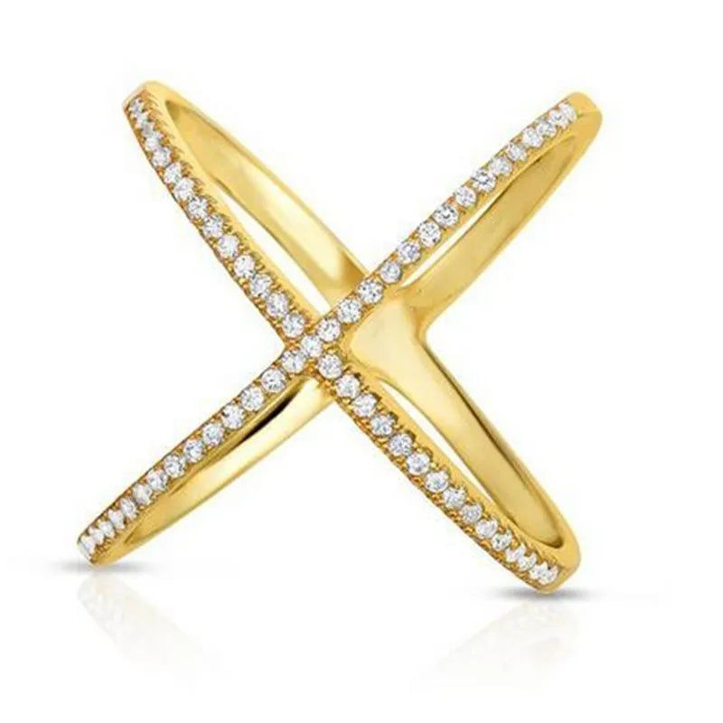 Choucong Lovers Cross Promise Ring 925 Sterling Silver Pave AAAAA Zircon Cz Engagement Wedding Band Rings for Women Jewelry