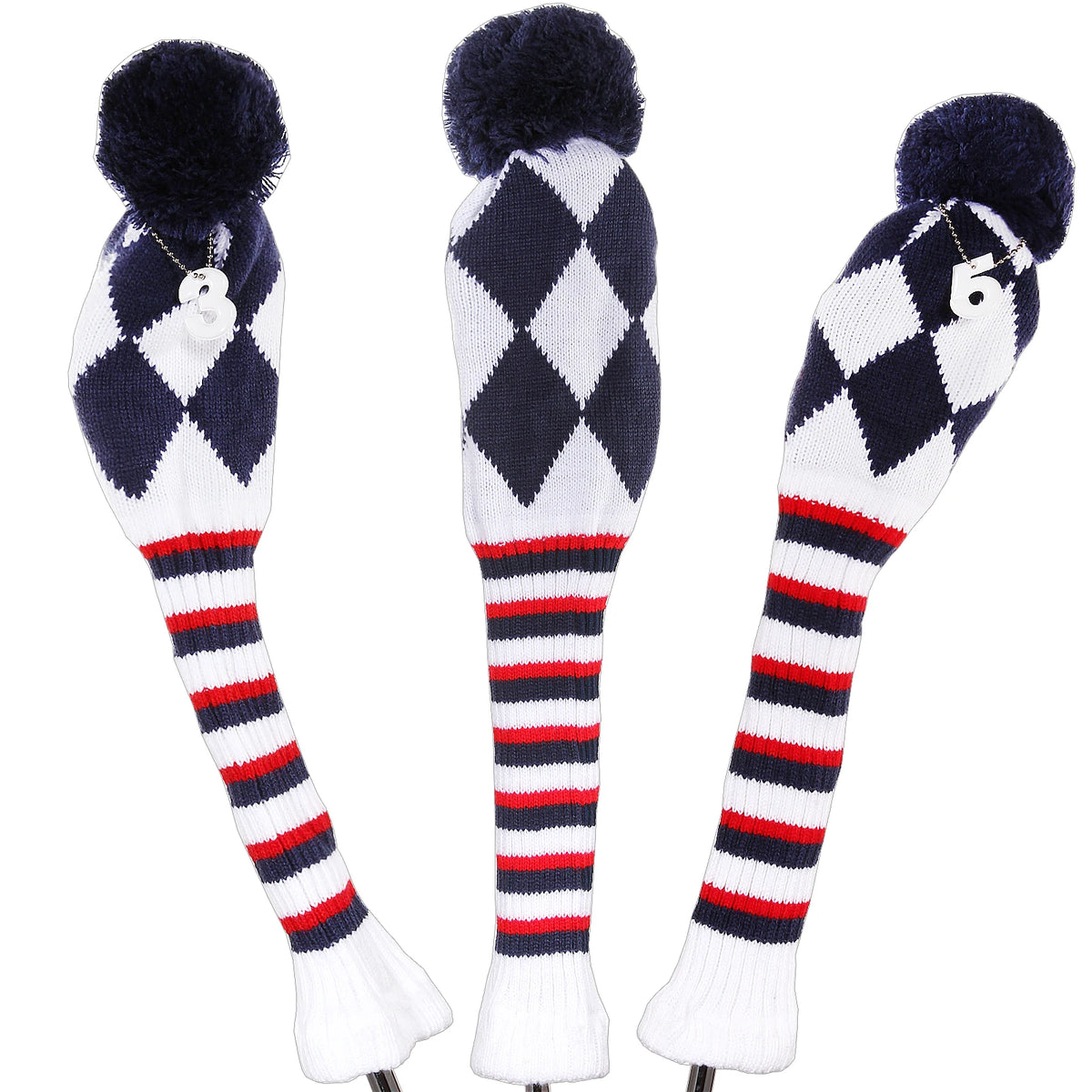 Golf 3pcs/Set Knitted Pom Sock Covers 1-3-5