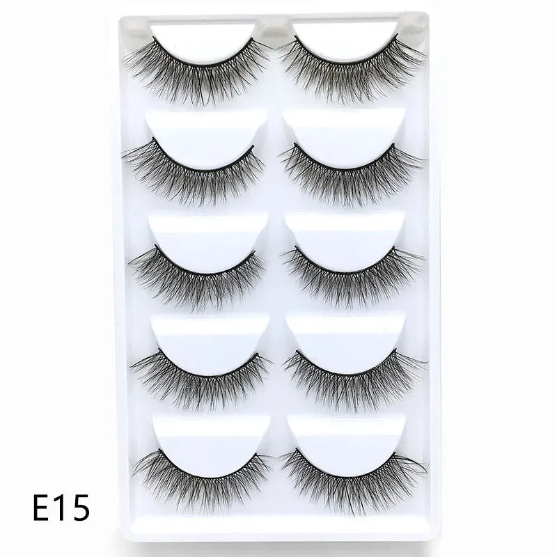 5 Pairs Multipack Faux 3D Mink Hair False Eyelashes Handmade Fluffy Long Lashes Nature Long Eye Makeup Tools Eye Lashes H13/S19