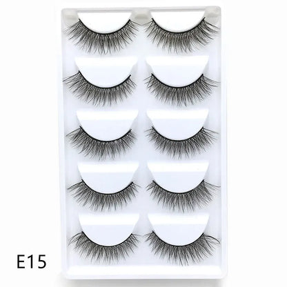 5 Pairs Multipack Faux 3D Mink Hair False Eyelashes Handmade Fluffy Long Lashes Nature Long Eye Makeup Tools Eye Lashes H13/S19