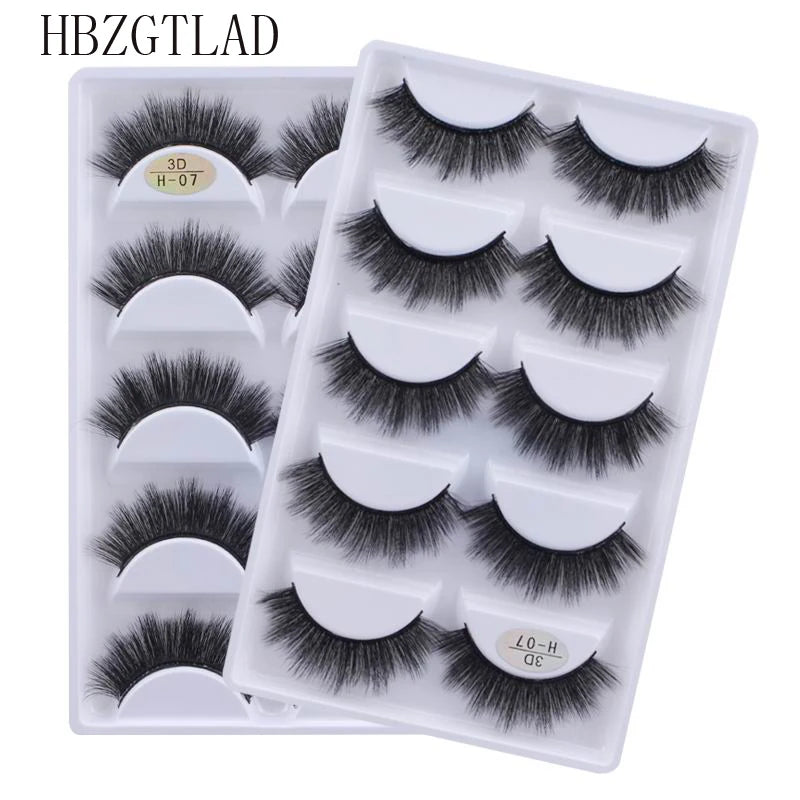 5 Pairs Multipack Faux 3D Mink Hair False Eyelashes Handmade Fluffy Long Lashes Nature Long Eye Makeup Tools Eye Lashes H13/S19