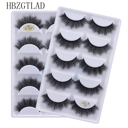 5 Pairs Multipack Faux 3D Mink Hair False Eyelashes Handmade Fluffy Long Lashes Nature Long Eye Makeup Tools Eye Lashes H13/S19