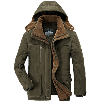 Winter Fleece Jacket Men Casual Parka Thick Thermal Coat Jackets Outwear Hooded Jacket Mens Clothes Plus Size