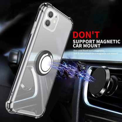 Ring Holder Shockproof Soft TPU Back Case for iPhone 16 17 15 14 SE 3 2nd 2020 12 13 Mini 11 Pro Max X XR XS 5 6 7 8 Plus